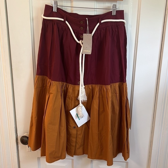 Vanessa Bruno // Neha belted two-tone cotton skirt - Picture 5 of 9
